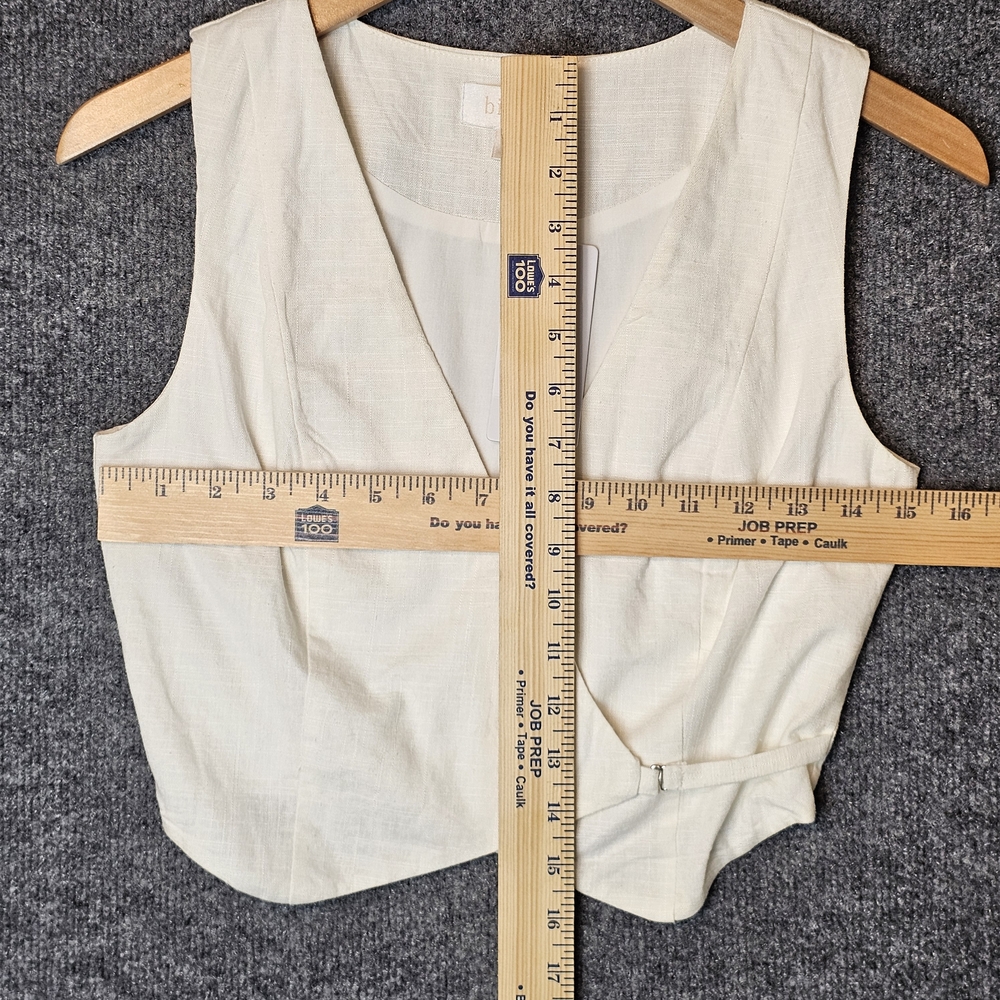 NWT Billy J Ivy Vest - Off-White Linen-Look Wrap Waistcoat- Size 6 - Picture 7 of 8